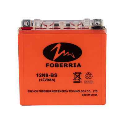 ISO14000 MFの鉛の酸の小さいオートバイ電池のオレンジは12ボルトを9つのAmp時間電池カスタマイズした